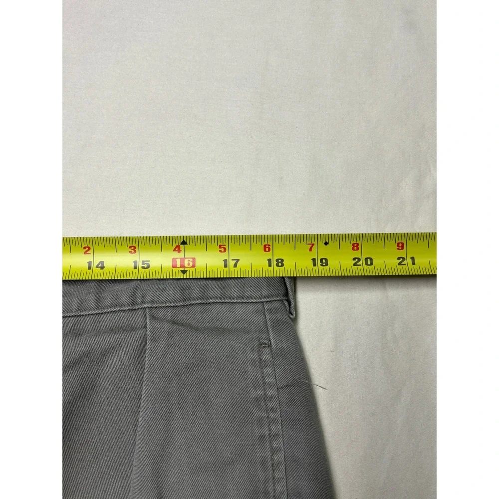 VTG Y2K Polo Ralph Lauren Andrew Pant Mens 38x32 Grey Olive Pleated Chino Cotton